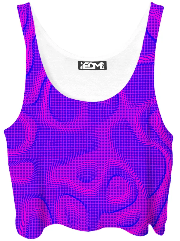 Wild Berry Halftone Crop Top Houndstooth Herringbone Solid