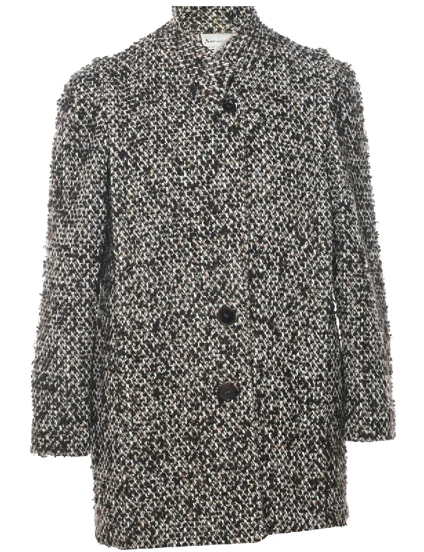 Single Breasted Wool Coat - S Front Pockets Side Pockets Patch Pockets