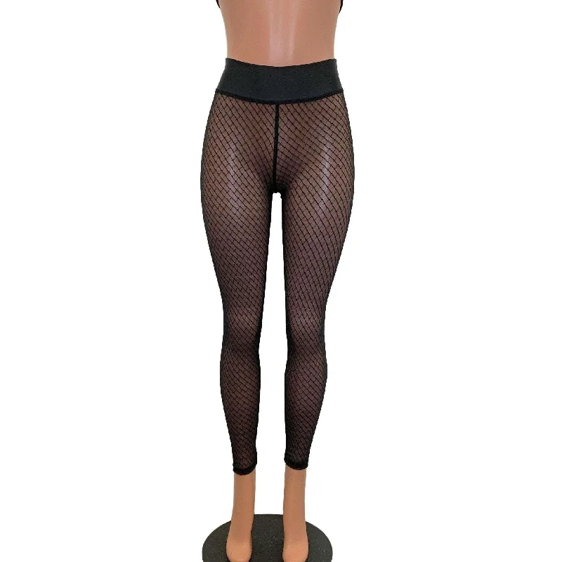 Black Vixen Mesh "Fishnet" Leggings Pants Stylish Sweat-Proof Leggings