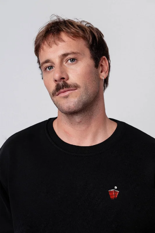Beerpong | Besticker Bio Baumwoll Unisex Pullover Oblong Neck Pullover