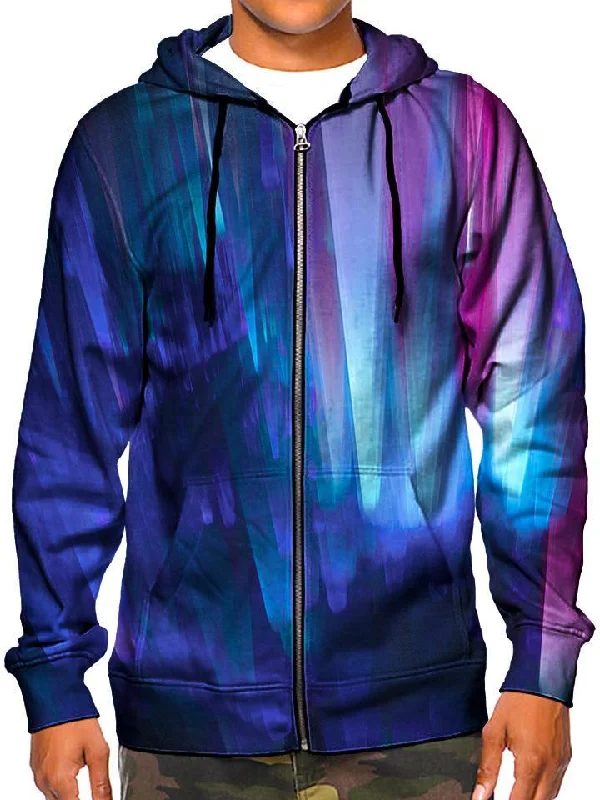 Northern Lights Zip-Up Hoodie Hoodie with Drawcord Adjustable Secure