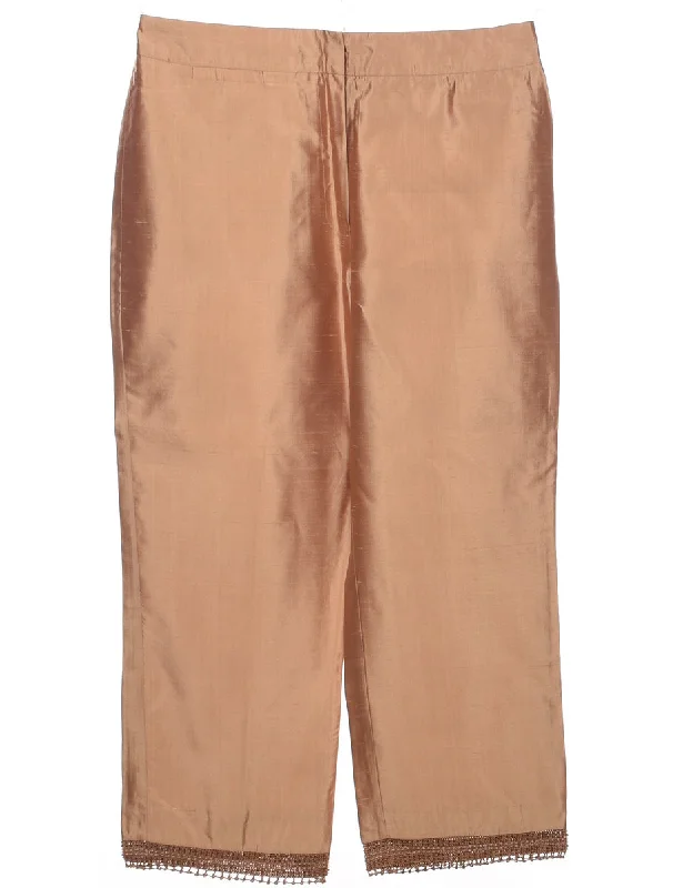 Silk Tapered Trousers - W34 L26 Trousers Exclusive Limited
