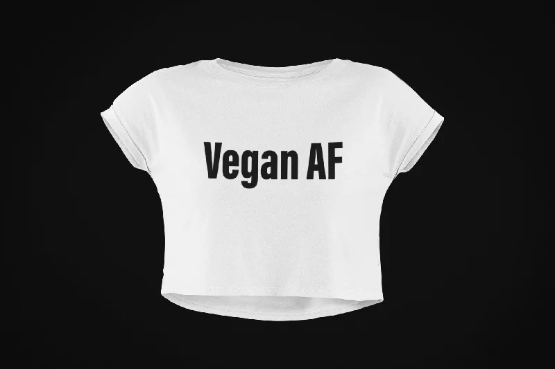 Vegan AF Crop Top Houndstooth Herringbone Solid