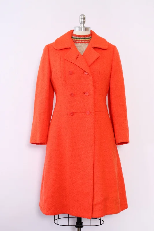 Techno Tangerine Tweed Coat M-M/L Kimono Robe Cloak