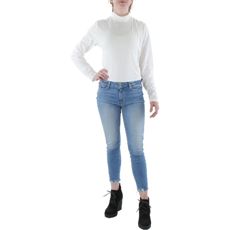 Kingston Grey Womens Juniors Mock Turtleneck Cropped Pullover Top Halter Neck Top