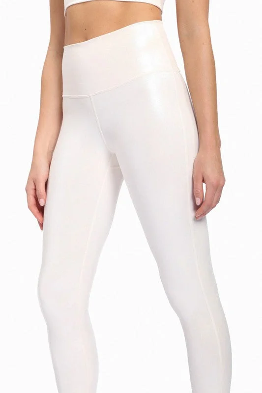 PASTEL FOIL HIGHWAISTED LEGGINGS Trendy Seamless Fit Leggings