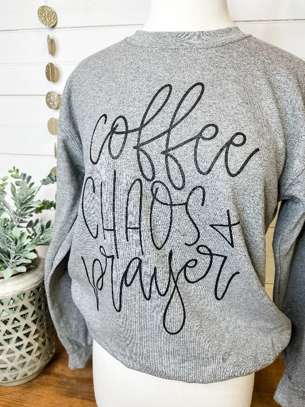 Coffee Chaos And Prayer Pullover Square Neck Pullover