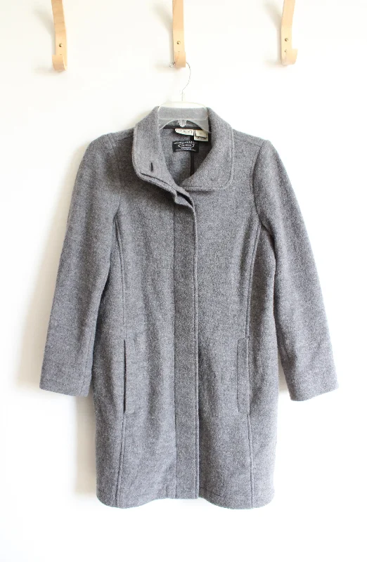 L.L. Bean Vintage Gray Wool Coat | XS Petite Parka Down Jacket Wool Coat