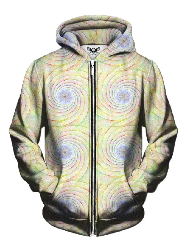 Pretty Pastels Spiral Fractal Zip-Up Hoodie Hoodie with Print Artistic Unique
