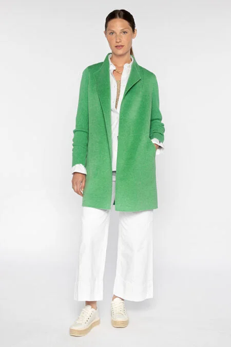 Kinross Cashmere Rib Sleeve Coat Hooded Caped Scarf
