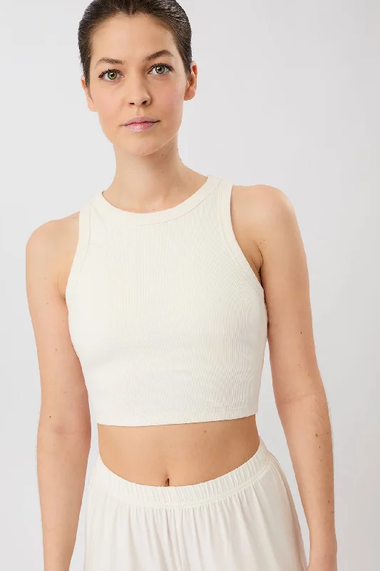 Athleisure Crop Top White Welt Pockets Slit Pockets Flap Pockets
