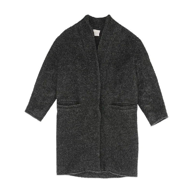 Charcoal Solid Coat Stole Shawl Scarf