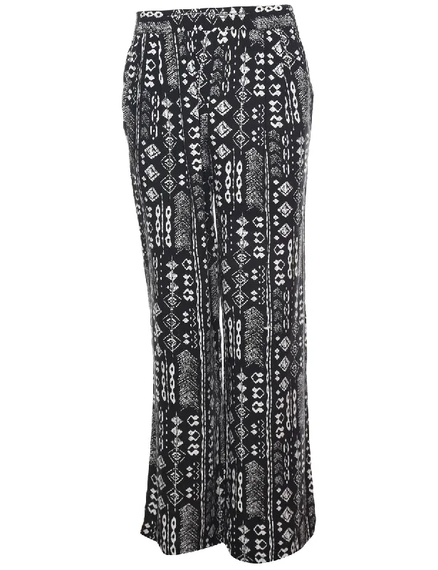 Monochrome Printed Trousers - W29 L33 Trousers practical durable