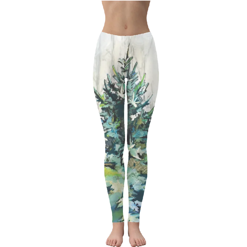 Winter Tree - Leggings Stylish Patterned Active Leggings