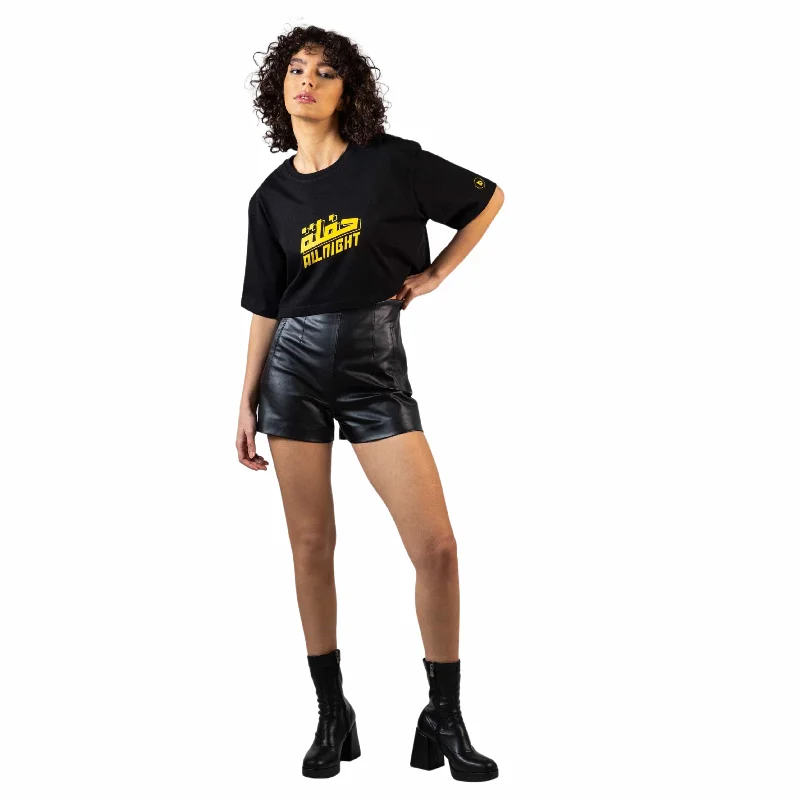 BOSHIES -  All Night حفلة Crop Top Rayon Fabric Velvet Fabric Corduroy Fabric