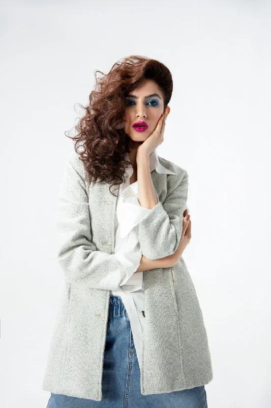 1 PC Stitched | Woollen Coat Turtleneck Wrap Cape