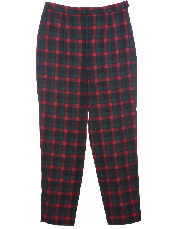 Wool Pendleton Checked Pattern Trousers - W30 L29 Trousers Modern Contemporary