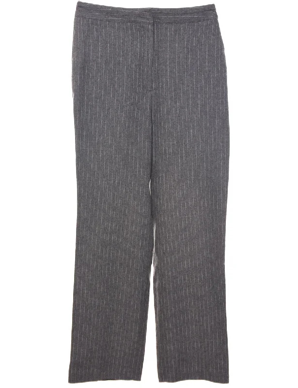 Pinstriped Grey Trousers - W31 L29 Trousers New Arrival