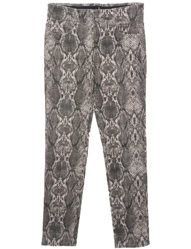 Snakeskin Pattern Trousers - W32 L31 Trousers trendy modern
