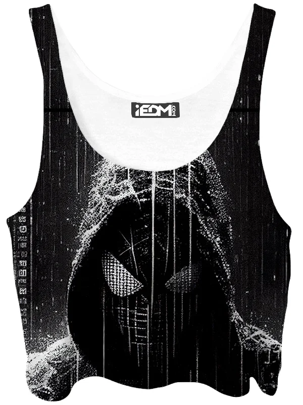 Spidey Existence Crop Top Collared Crop Top Boat Neck A-Line
