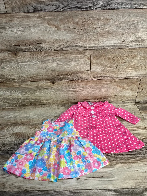 Bonnie Baby 2pc Floral Dress & Coat Pink/White sz 3-6m Tailored Straight A-Line