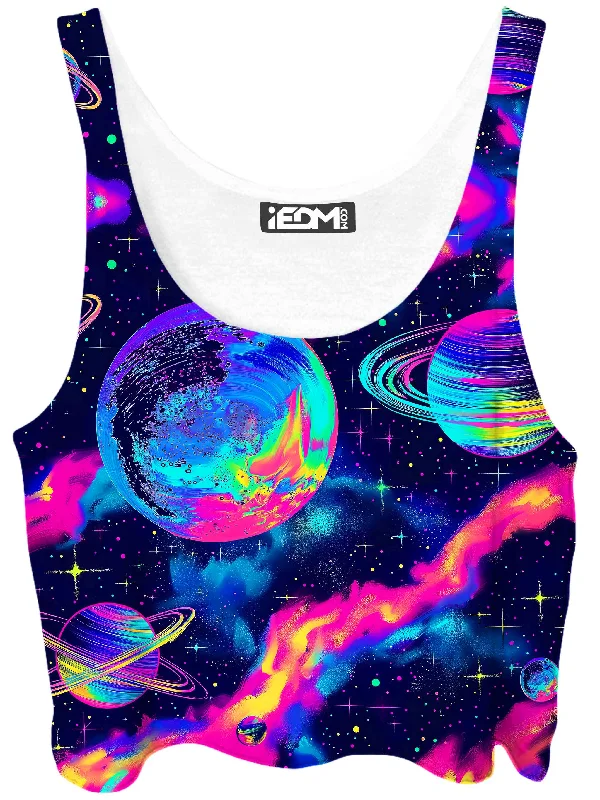Planetary Hive Mind Crop Top Chenille Brocade Lace