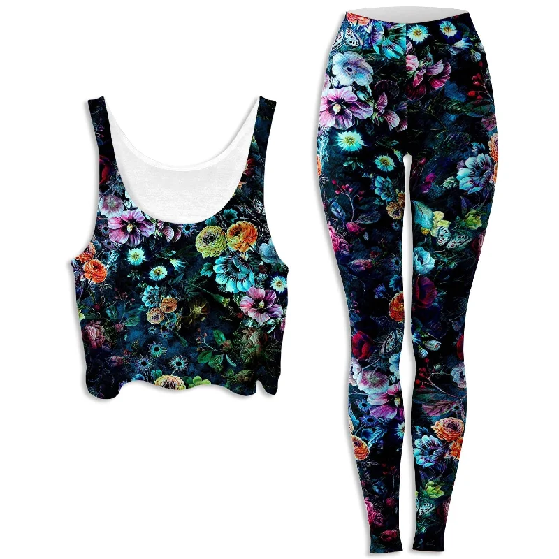 Neverland Crop Top and Leggings Combo Cotton Fabric Linen Fabric Terry Fabric
