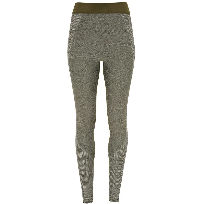 TriDri Seamless 3D Fit Sculpt Leggings - Womens - Olive Elegant Metallic Leggings
