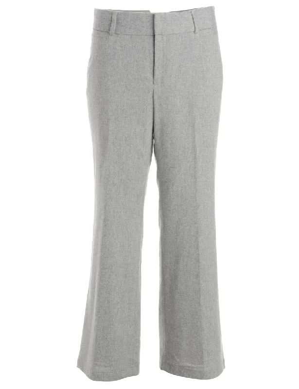 Reworked Cropped Dana Tapered Trousers - W33 Trousers Leather Faux