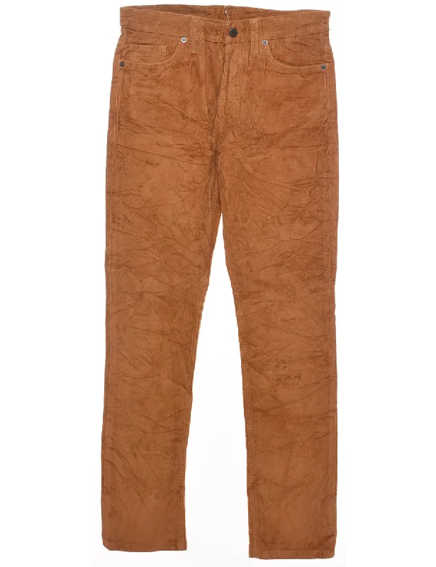 Patagonia Corduroy Brown Straight-Fit Trousers - W30 L31 Trousers Evening Elegant