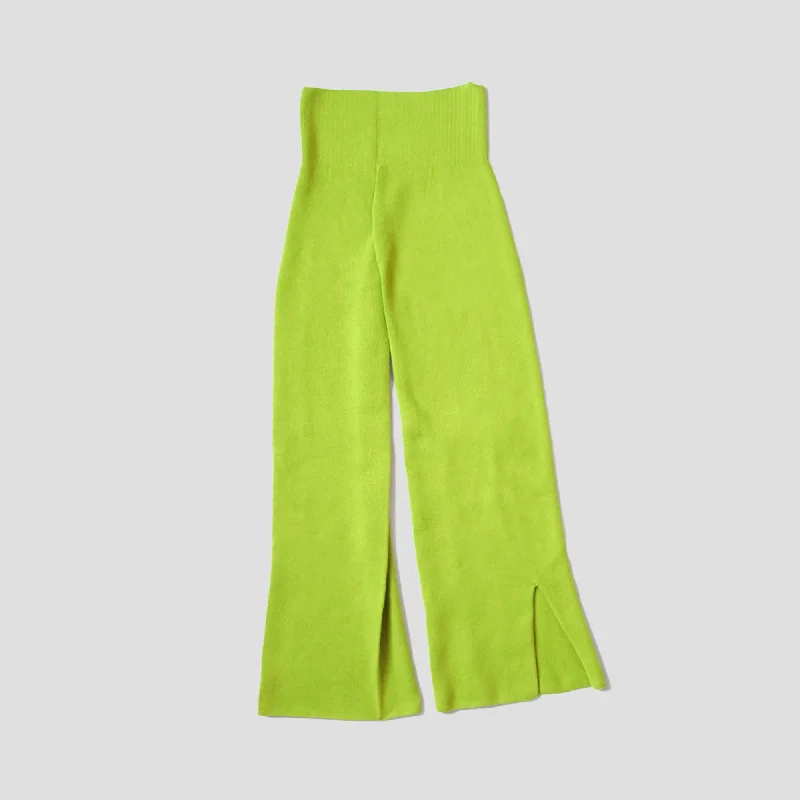 7G COTTON FLARE LEGGINGS - GREEN Trendy Spandex Leggings