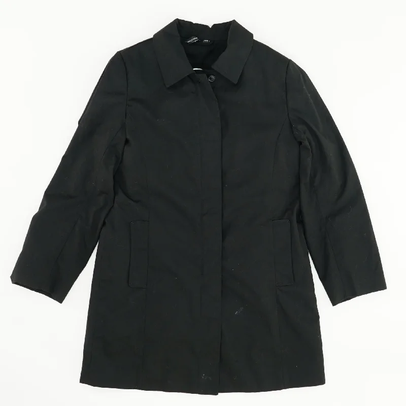 Black Lightweight Coat Satin Silk Chiffon