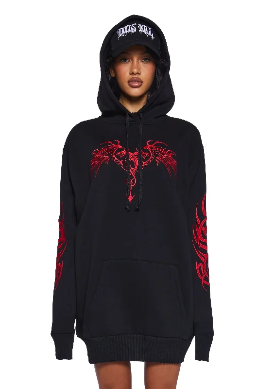 Looking For Danger Hoodie Dress Hoodie Jacket Zipper Layering