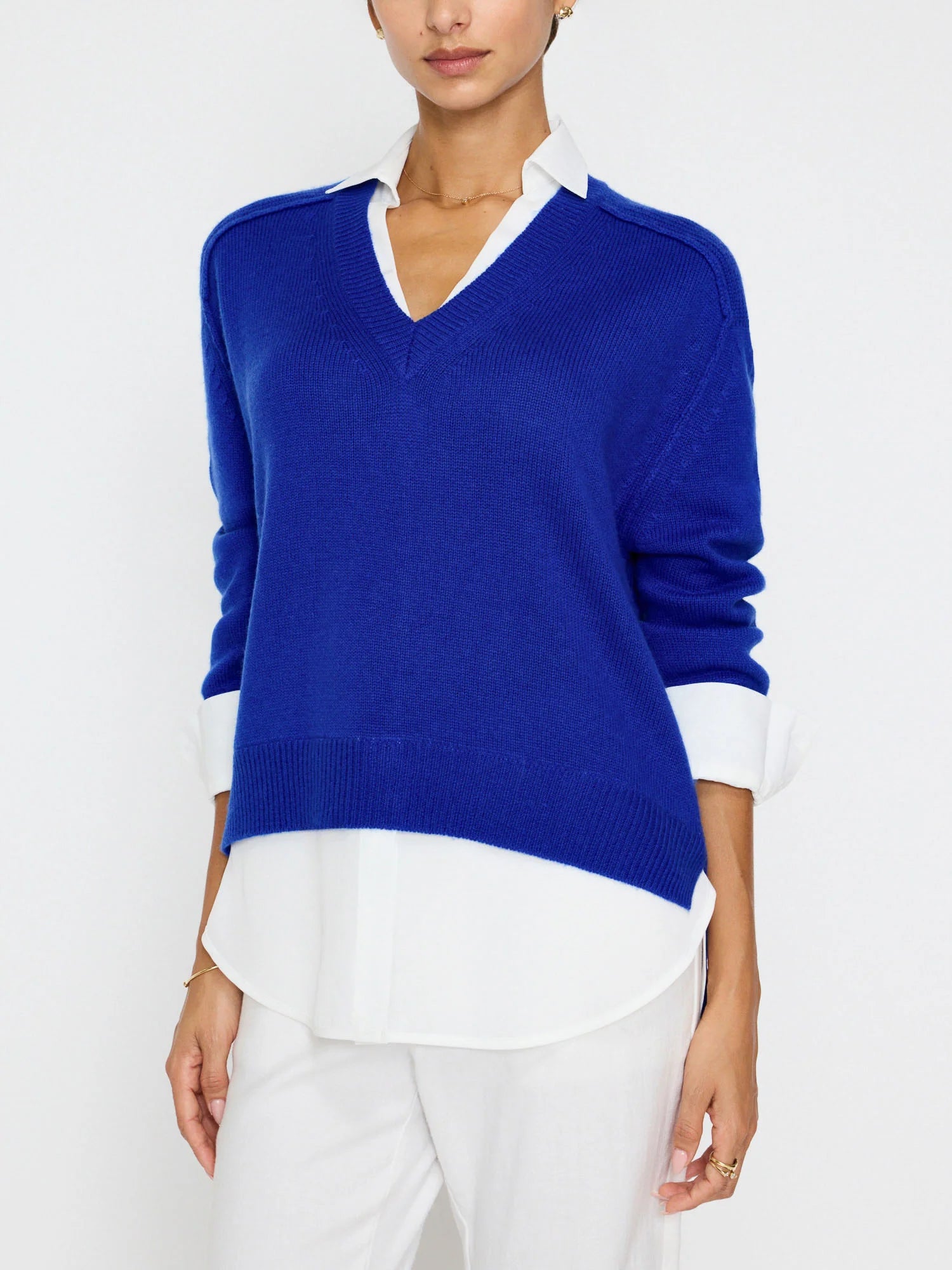 V-Neck Layered Pullover Honey Neck Pullover