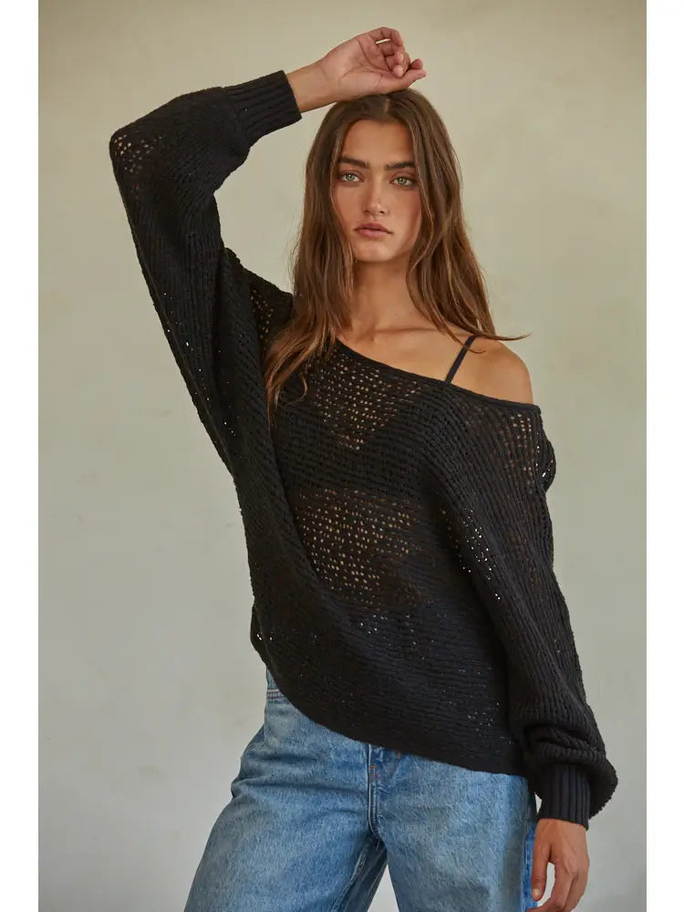 Laurel Canyon Pullover - Black Besom Neck Pullover