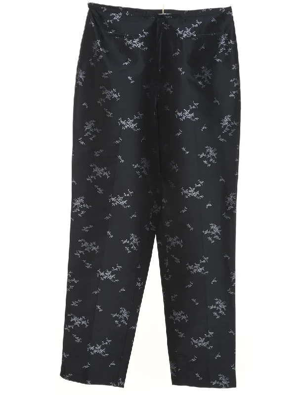 Navy Trousers - W30 L30 Trousers Plaid Checkered