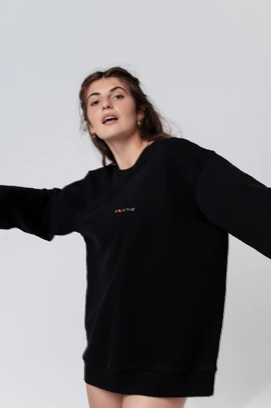 Aperitivo | Bestickter Bio-Baumwoll Frauen Pullover Oversized Cozy Pullover
