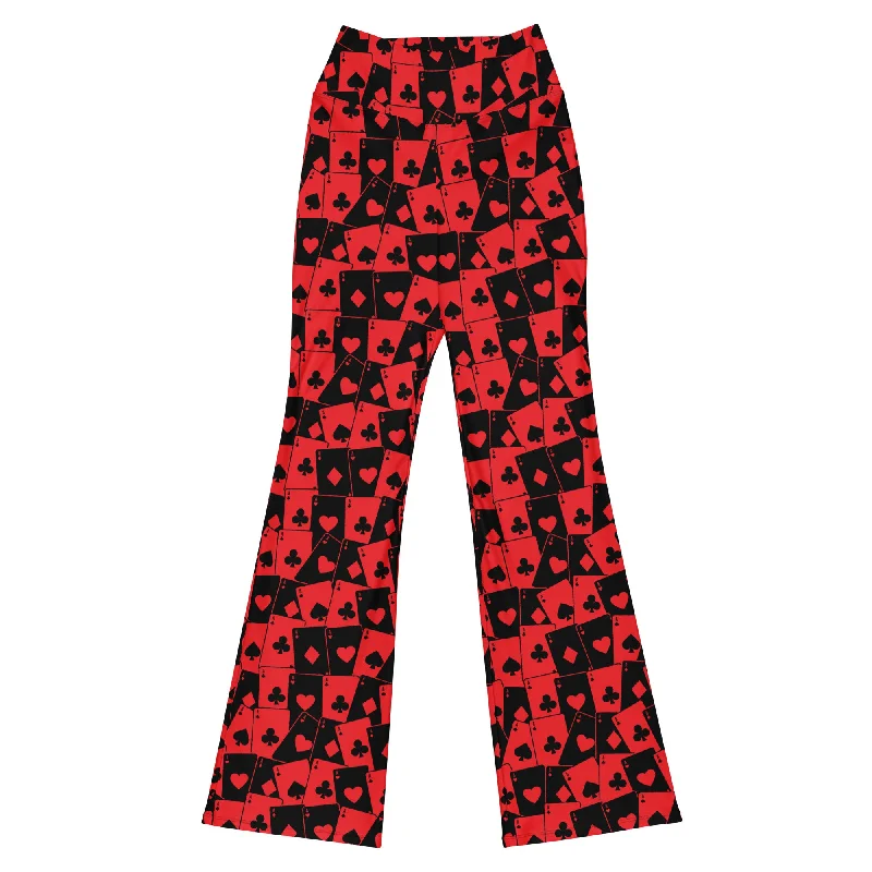 Ace Of Hearts Flare Leggings Comfortable Lounge Leggings