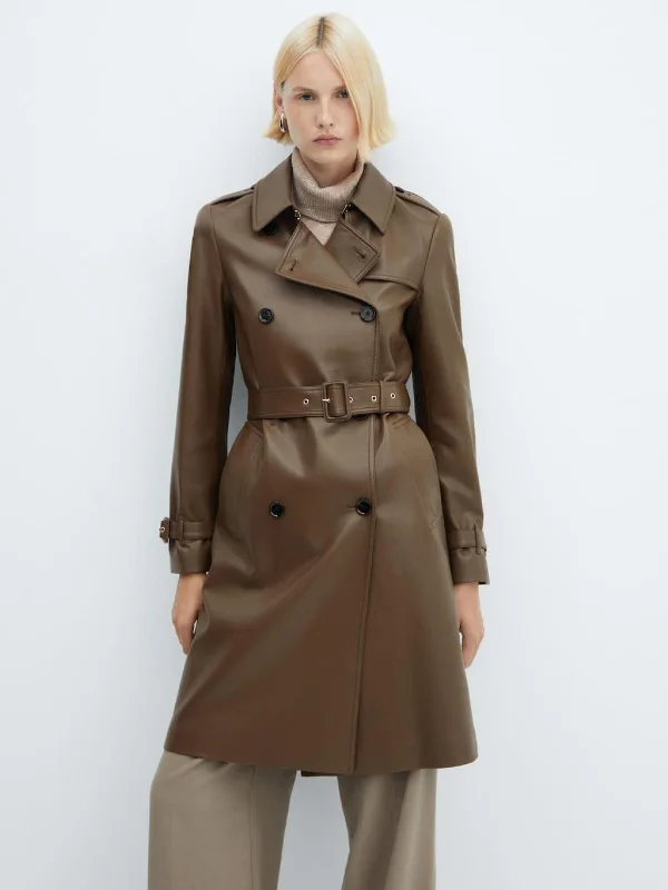Leather-effect trench coat Blouse Shirt Tunic