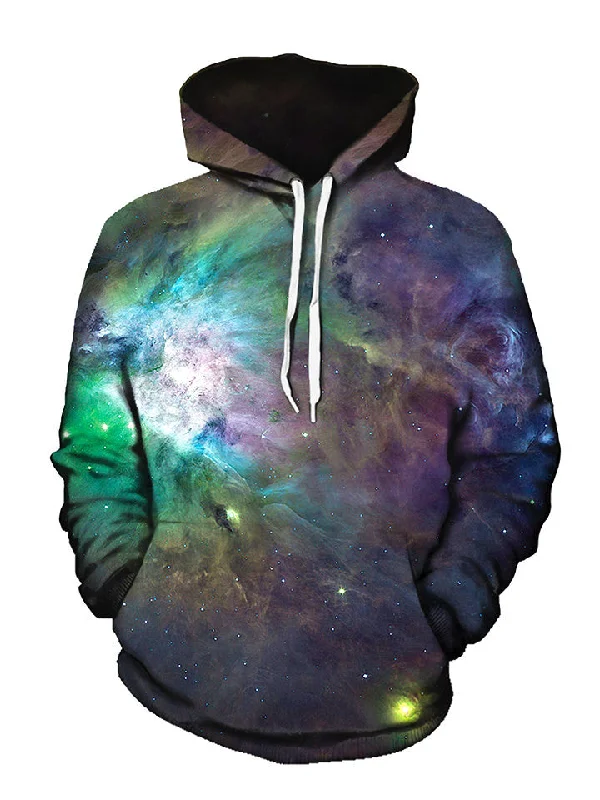 Galactic Green Galaxy Pullover Hoodie Hoodie with Full-Zip Functional Layering
