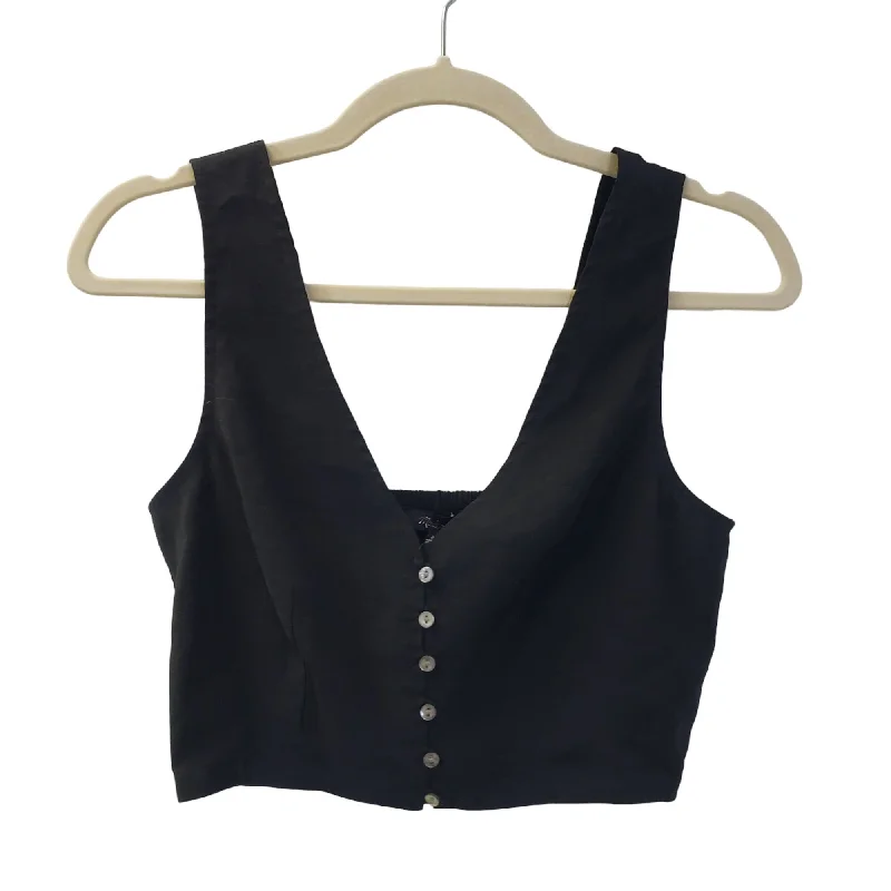 NWT Madewell Clare Elyaf Drape Crop Top Size 00 Silk Blend Satin Velvet