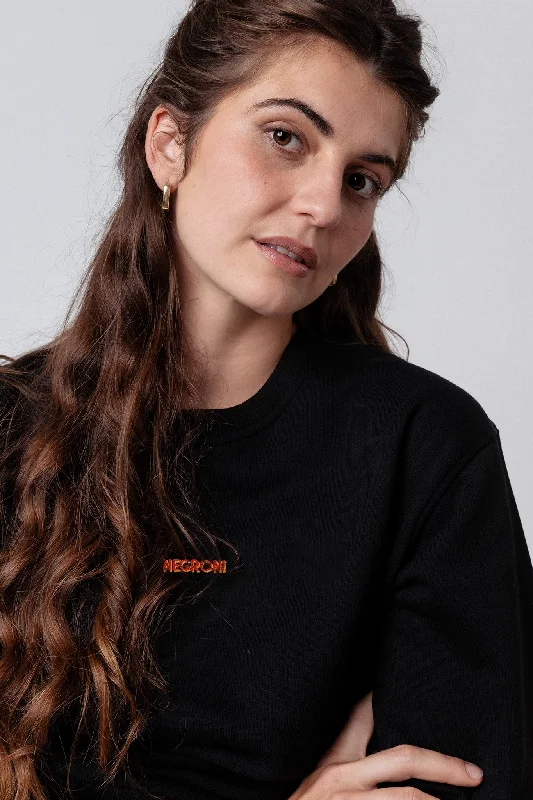 Negroni Signature | Bestickter Bio-Baumwoll Frauen Pullover Ruffle Neck Pullover