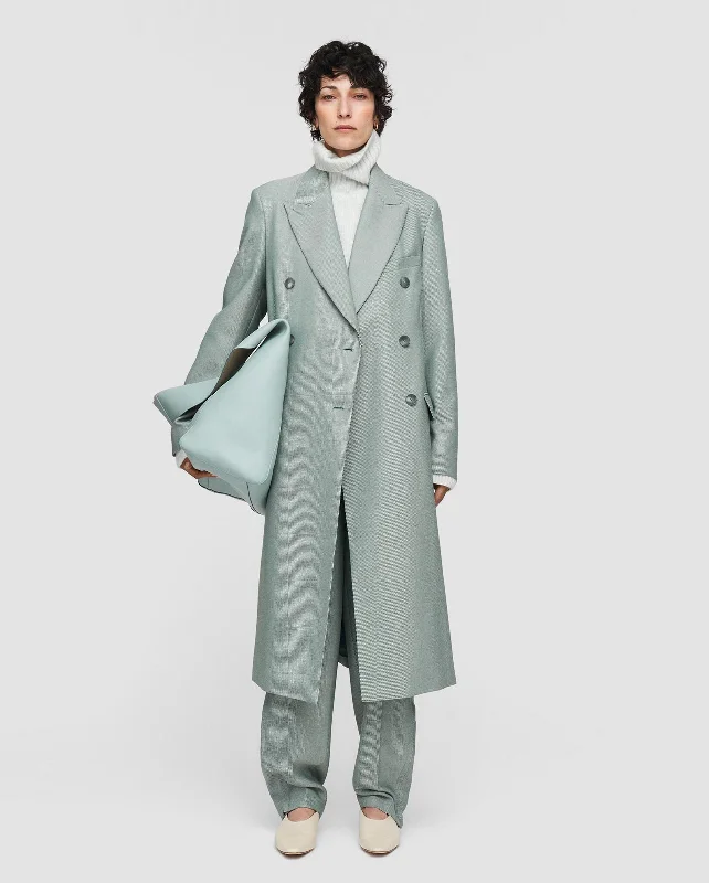CORNWALL COAT FLUID WOOL / DARK SAGE Vent Hem Cuff