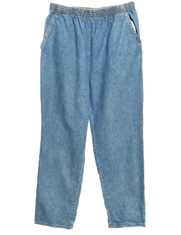Tapered Denim Trousers - W26 Trousers Denim Blue