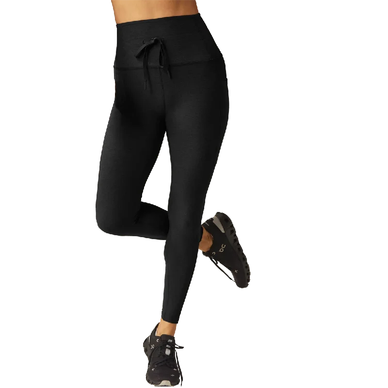 Women's Spacedye Go Pocket Midi Legging Trendy Black Mesh Leggings