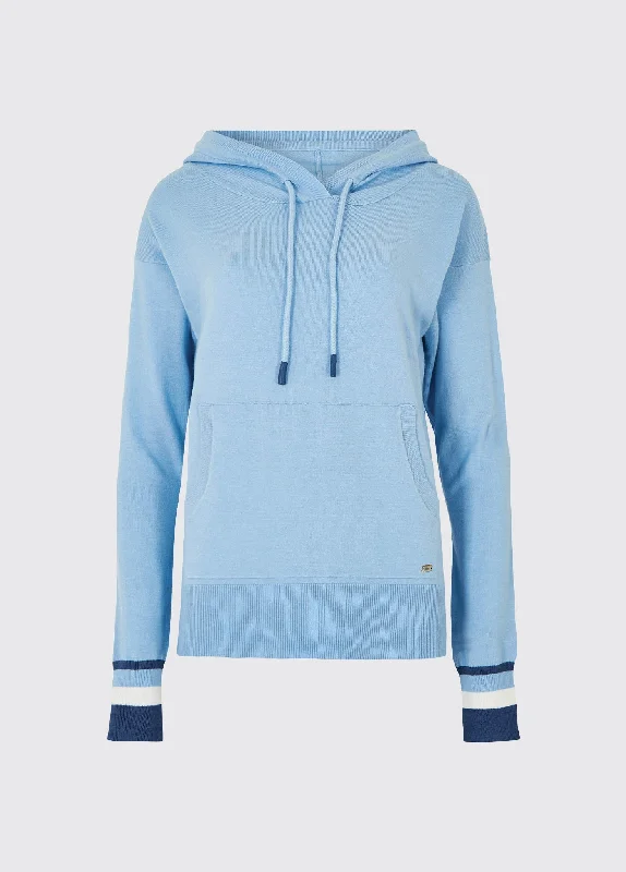 Burncourt Pullover Hoodie - Light Sky Hoodie with Applique Textured Unique