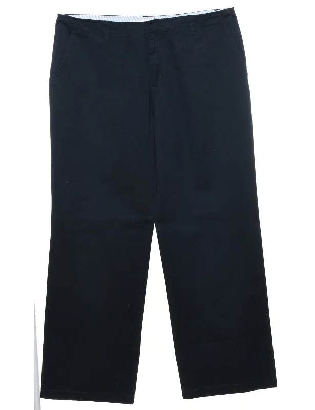 Tommy Hilfiger Navy Trousers - W37 L31 Trousers Handmade Artisanal
