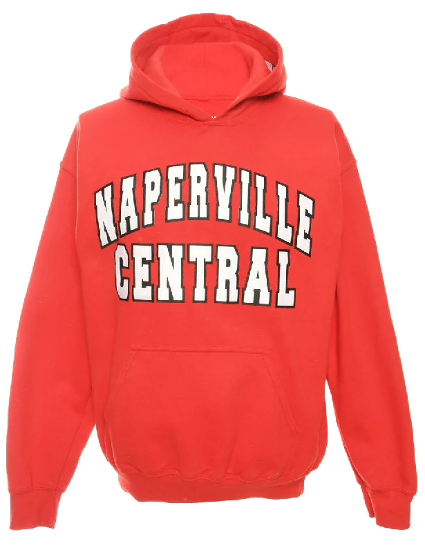 Gildan Printed Hoodie - M Hoodie with Drop Shoulder Relaxed Streetwear
