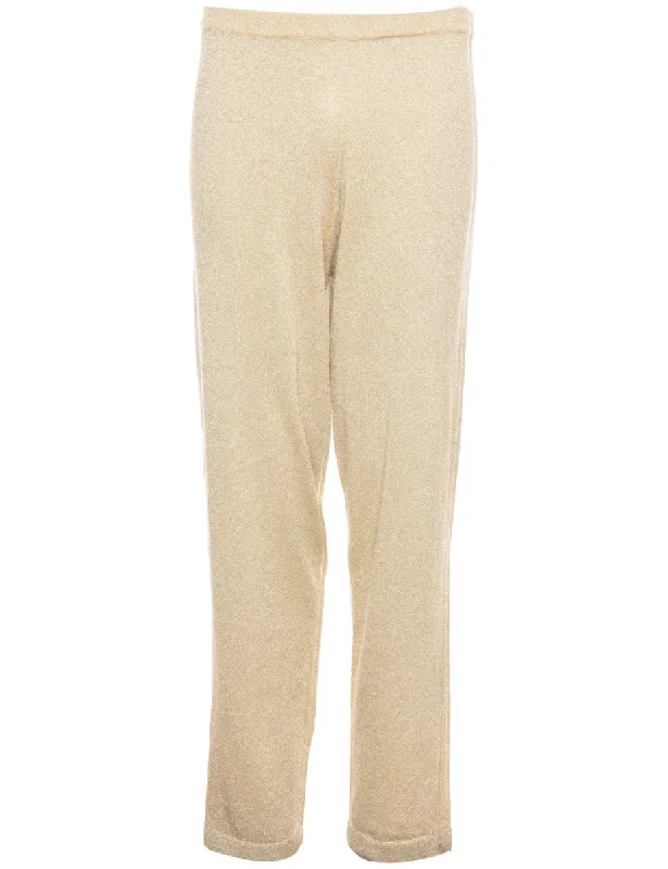 Lurex Thread Pattern Trousers - W26 L32 Trousers Handmade Artisanal