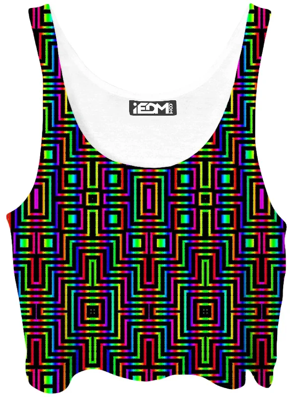 DMT Blocks Crop Top Crop Top Seamless Stretchy